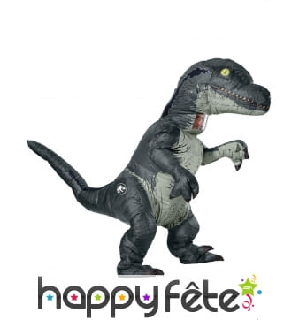 Déguisement gonflable de vélociraptor pour adulte