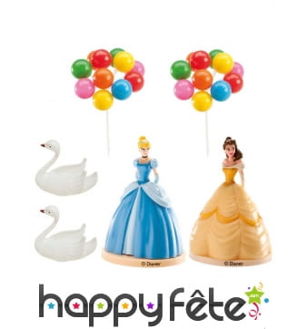 Déco gâteau Princesses Disney avec figurine, 8,5cm