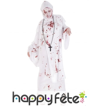 Déguisement halloween de religieuse tachée de sang