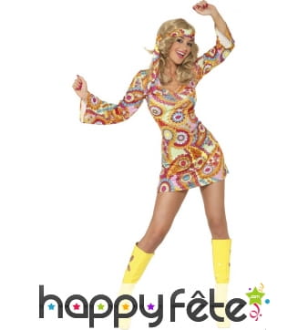 Déguisement hippie femme psychédélique