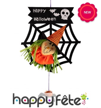 Décoration happy halloween pour porte d'entrée