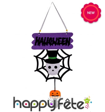 Décoration Halloween petit squelette pour porte