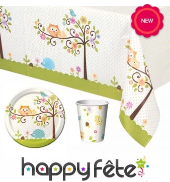 Décoration Hiboux pour table d'anniversaire