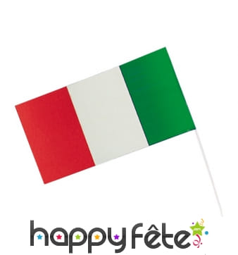 Drapeau Italie sur tige, 12x23cm