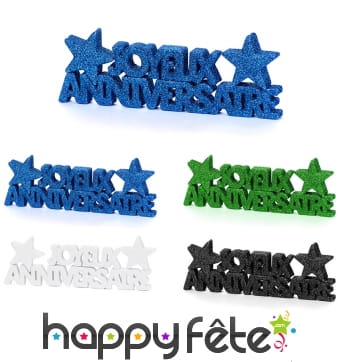 Déco Joyeux Anniversaire en paillettes de 4,5cm