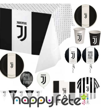 Décoration Juventus noir et blanc pour table