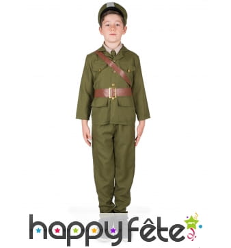 Déguisement kaki de petit militaire