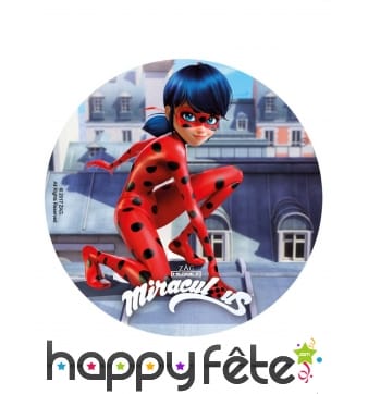 Disque Ladybug en sucre de 20cm