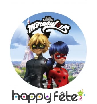 Disque Ladybug miraculous de 21 cm en azyme