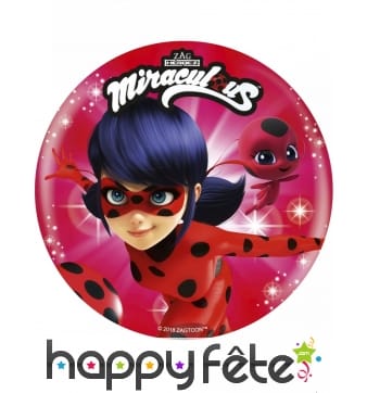 Disque Ladybug Miraculous de 21 cm en sucre