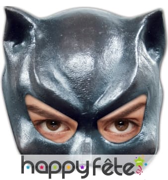 Demi masque de chat en latex, pour femme