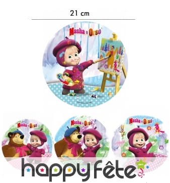 Disque Masha e Orso en azyme de 21cm