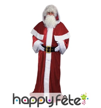 Déguisement manteau luxe de père noel en velours