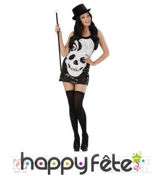 Déguisement miss skull paillettes