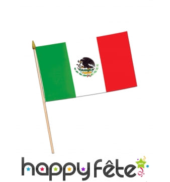 Drapeau Mexique sur tige, 43 x 30cm