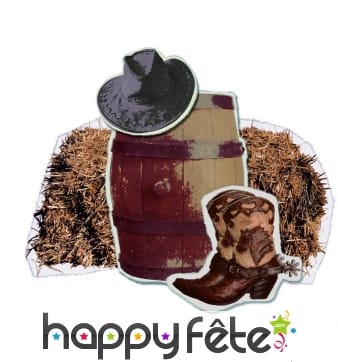 Décoration murale Western baril et chapeau