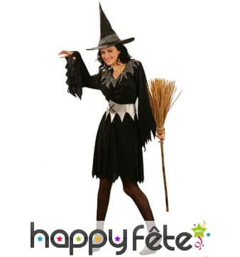 Déguisement noir de sorcière pour femme adulte