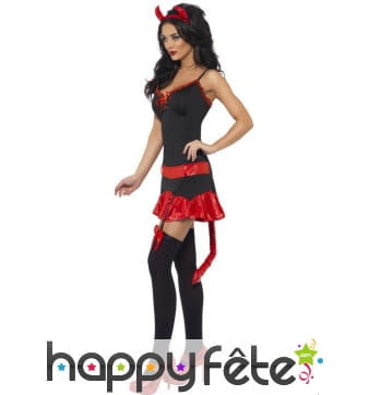 Déguisement noir rouge diablesse sexy