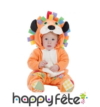 Déguisement orange de lion pour bébé