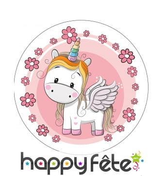 Disque petite licorne de 21 cm en azyme