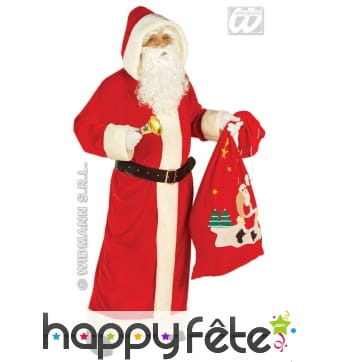 Déguisement pere noel, manteau panne de velours xl