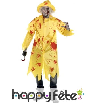 Déguisement pompier zombie homme