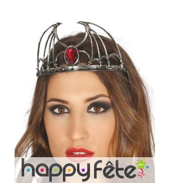 Diadème reine chauve-souris aspect métal vieilli
