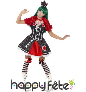 Déguisement reine de coeur gothique