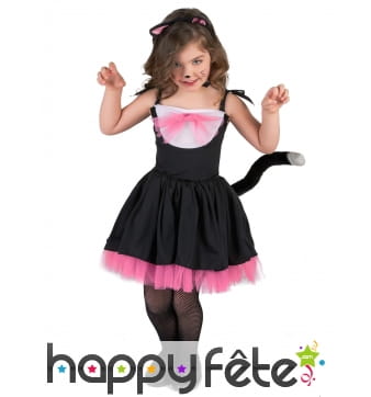 Déguisement robe de Chat rose noir pour enfant