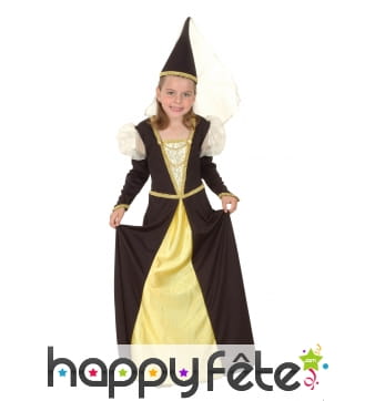 Déguisement robe de reine médiévale pour fillette