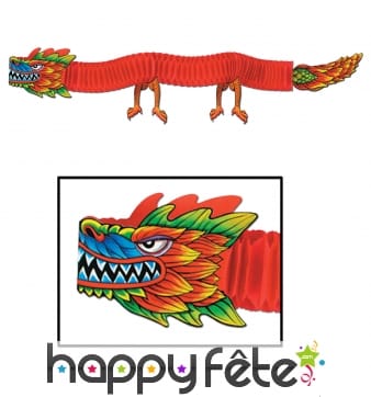 Dragon rouge en papier de 1,83 m
