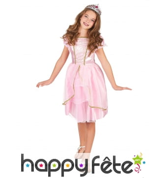 Déguisement robe rose de petite princesse