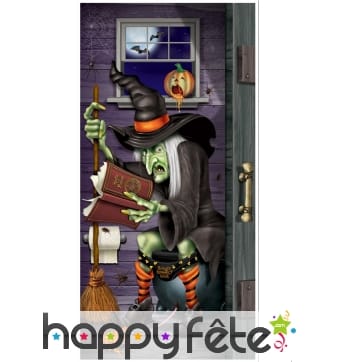 Deco sorcière aux toilettes pour porte 75/150 cm