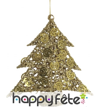 Déco sapin doré métal et pvc