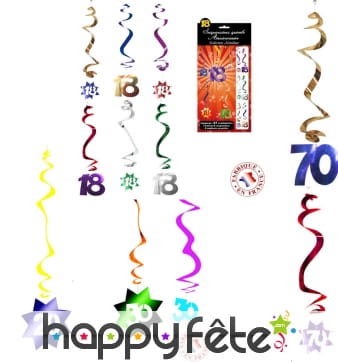 Décorations spirales d'anniversaire à suspendre