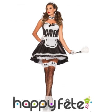 Déguisement satiné de soubrette