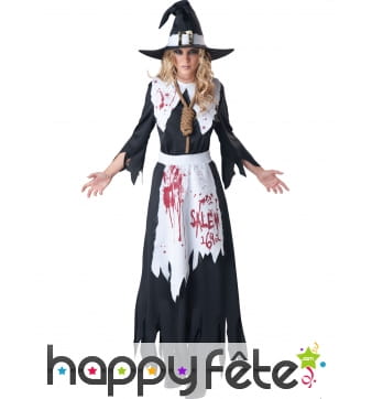 Déguisement sorcière de salem ensanglanté