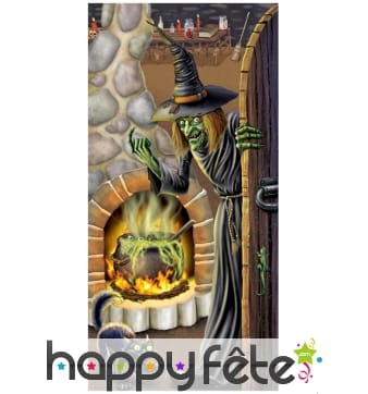 Decor sorcière et chaudron pour porte de 75/150 cm