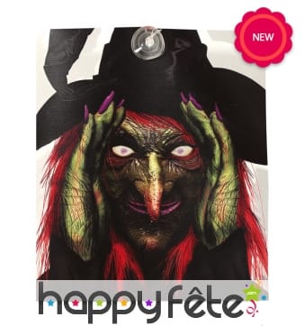 Décor sorcière lumineuse pour fenêtre