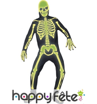 Déguisement squelette phosphorescent
