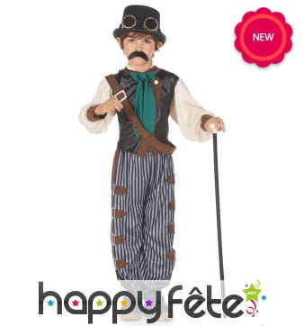Déguisement steampunk pour enfant, pantalon ligné