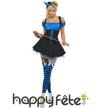 Déguisement sorcière sexy bleu