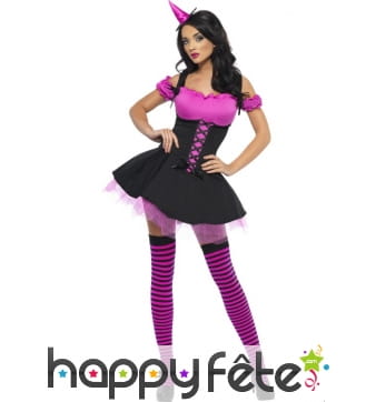 Déguisement sorcière sexy violet