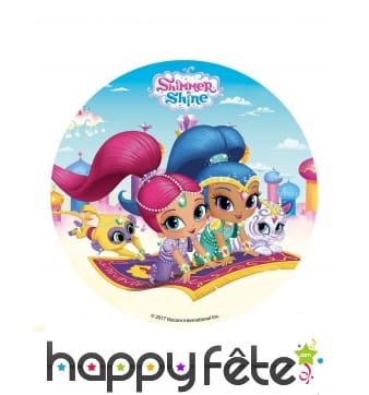 Disque Shimmer & Shine tapis volant en sucre 16cm