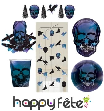 Déco tête de mort pour table de Halloween