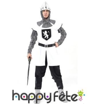 Déguisement tunique de chevalier médiéval blanc