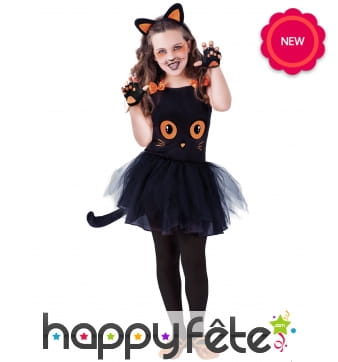 Déguisement tutu de chat noir pour fille