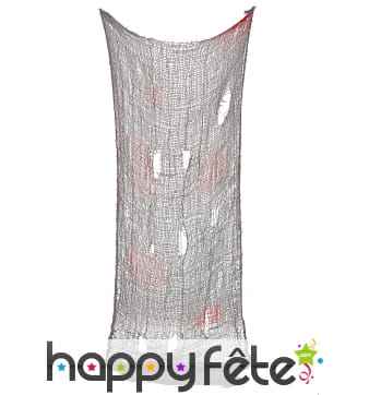 Drap troué éclaboussé de sang 75x150cm