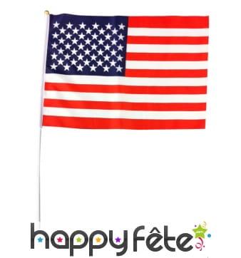 Drapeau USA de 30 X 45 cm sur tige