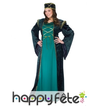 Déguisement vert de reine médiévale